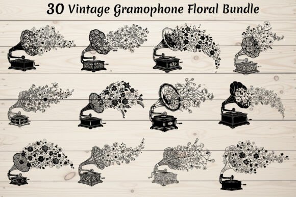 30 Vintage Gramophone Floral Bundle Review