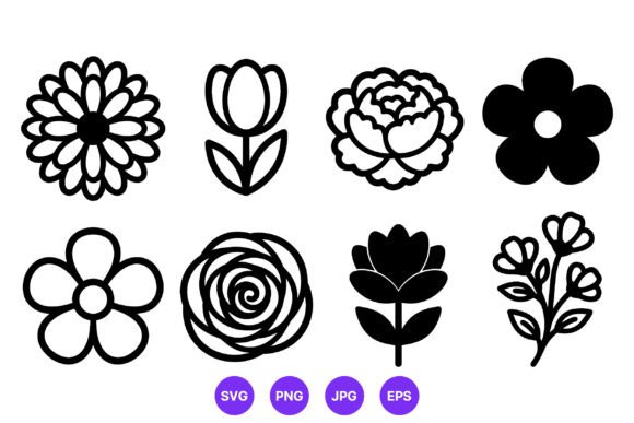 Black and White Floral Icon Set Review