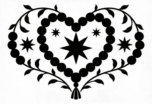 Black Heart Floral Star Tassel Design Review
