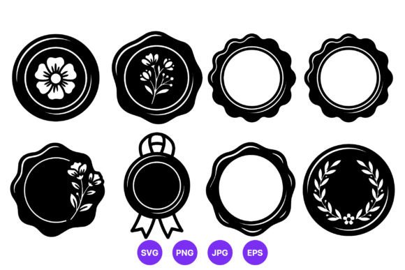 Black White Floral Wax Seal Vector Embroidery Review