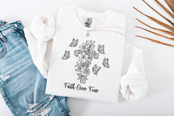 Faith over Fear Floral Cross Design Review