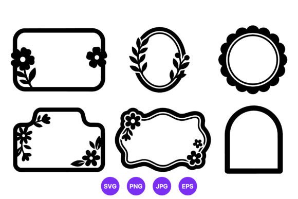 Floral Black White Frame Vector Review