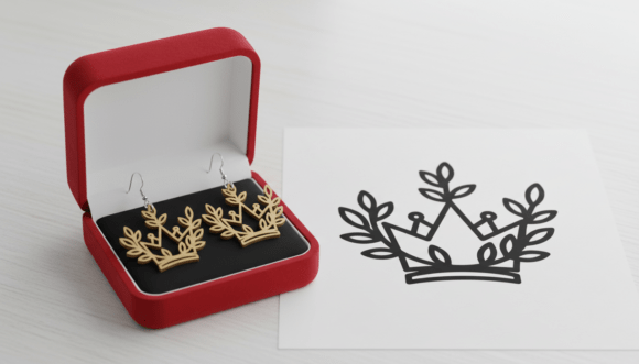 Floral Crown Earring Laser Cut File Review