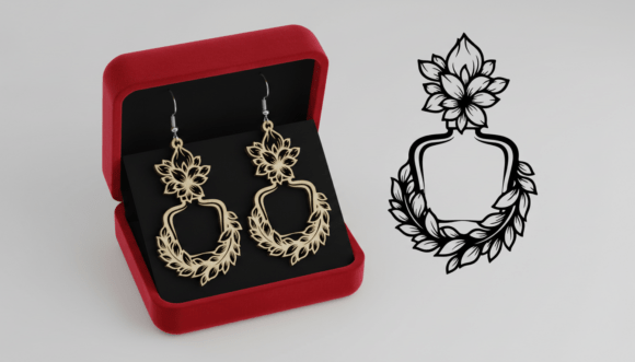 Floral Frame Earring Laser Cut Design Review