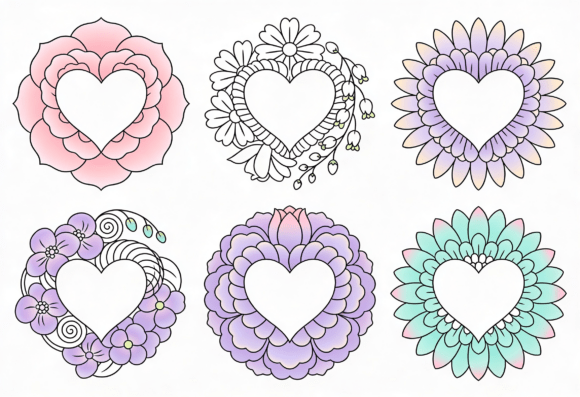 Floral Heart Frames Clipart Bundle Review