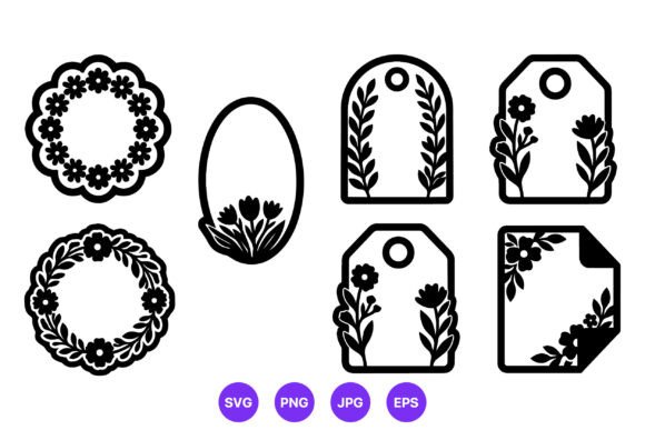 Floral Wreath and Tag Vector Review