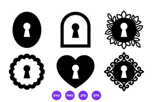 Heart Floral Keyhole Lock Vector Icons Review