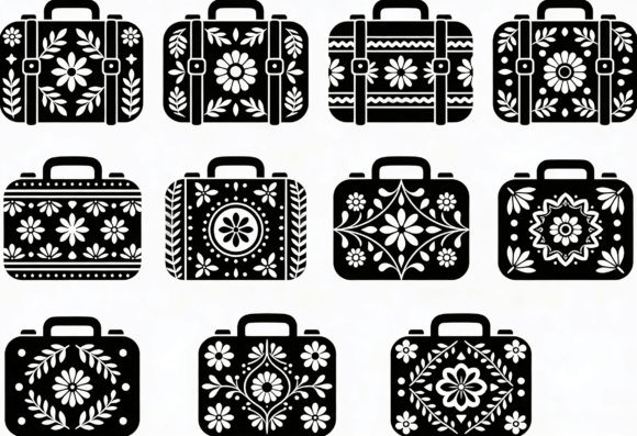 Is Retro Suitcase Clipart Bundle Floral Right for Your Embroidery?